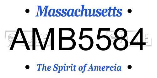 AMB5584 Massachusetts License Plate