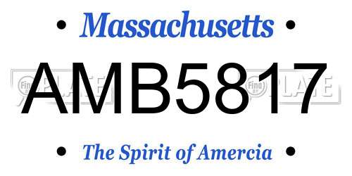 AMB5817 Massachusetts License Plate