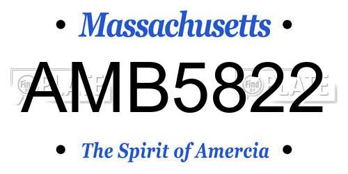 AMB5822 Massachusetts License Plate