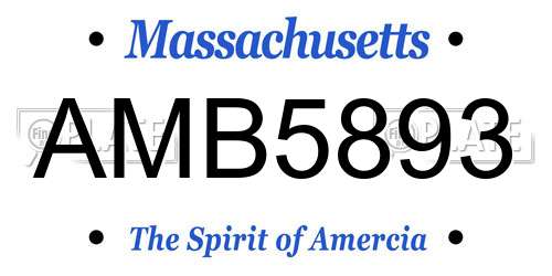 AMB5893 Massachusetts License Plate