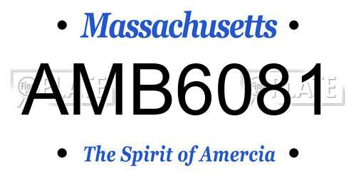 AMB6081 Massachusetts License Plate