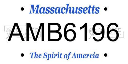 AMB6196 Massachusetts License Plate