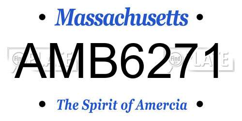 AMB6271 Massachusetts License Plate