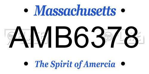AMB6378 Massachusetts License Plate