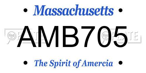 AMB705 Massachusetts License Plate