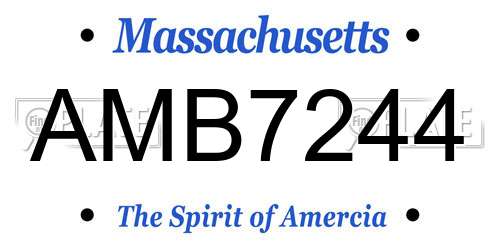 AMB7244 Massachusetts License Plate