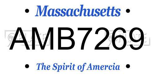 AMB7269 Massachusetts License Plate