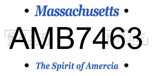 AMB7463 Massachusetts License Plate