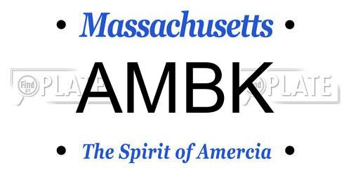 AMBK Massachusetts License Plate