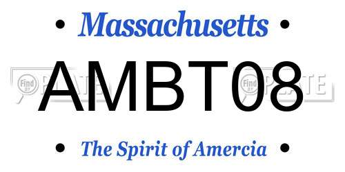 AMBT08 Massachusetts License Plate