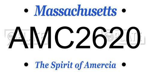 AMC2620 Massachusetts License Plate