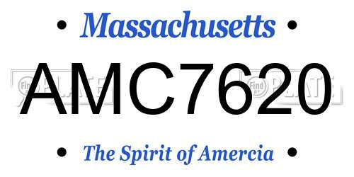 AMC7620 Massachusetts License Plate