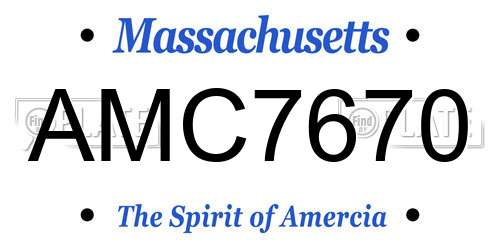 AMC7670 Massachusetts License Plate