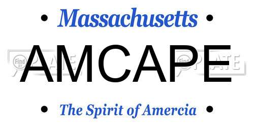 AMCAPE Massachusetts License Plate