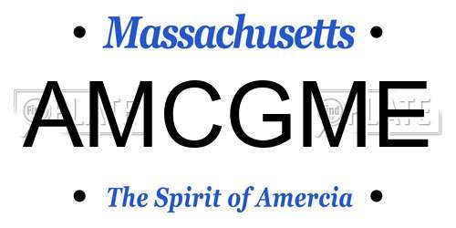 AMCGME Massachusetts License Plate