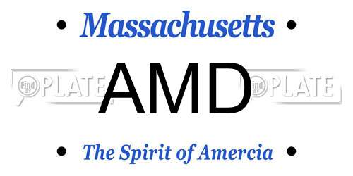 AMD Massachusetts License Plate