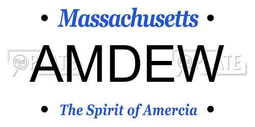 AMDEW Massachusetts License Plate