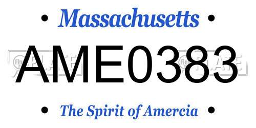 AME0383 Massachusetts License Plate