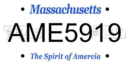 AME5919 Massachusetts License Plate
