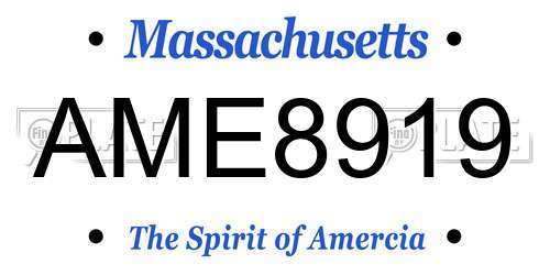 AME8919 Massachusetts License Plate