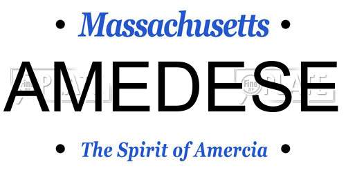 AMEDESE Massachusetts License Plate