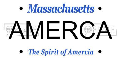 AMERCA Massachusetts License Plate