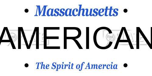 AMERICAN Massachusetts License Plate