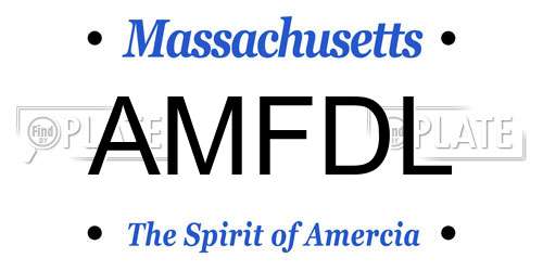 AMFDL Massachusetts License Plate