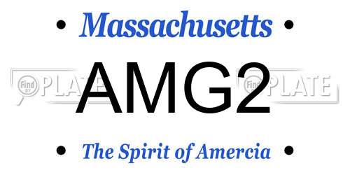 AMG2 Massachusetts License Plate