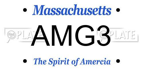 AMG3 Massachusetts License Plate