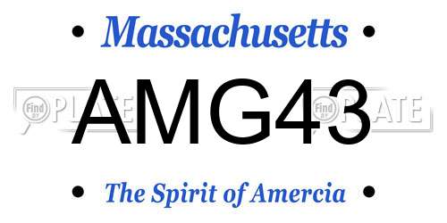 AMG43 Massachusetts License Plate
