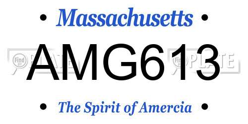 AMG613 Massachusetts License Plate