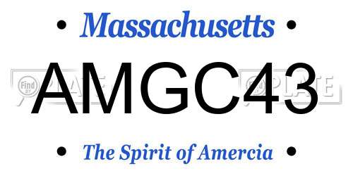 AMGC43 Massachusetts License Plate