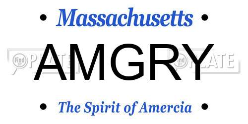 AMGRY Massachusetts License Plate