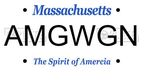 AMGWGN Massachusetts License Plate