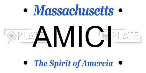 AMICI Massachusetts License Plate