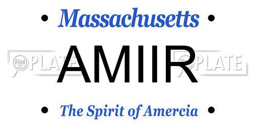 AMIIR Massachusetts License Plate