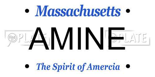 AMINE Massachusetts License Plate