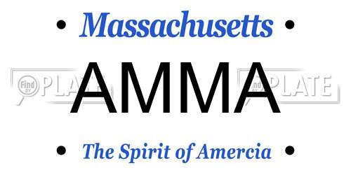 AMMA Massachusetts License Plate