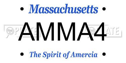 AMMA4 Massachusetts License Plate