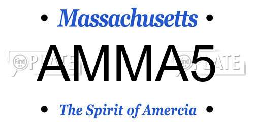 AMMA5 Massachusetts License Plate