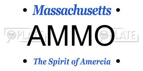 AMMO Massachusetts License Plate