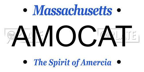 AMOCAT Massachusetts License Plate