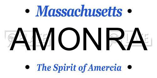 AMONRA Massachusetts License Plate