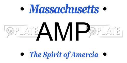 AMP Massachusetts License Plate
