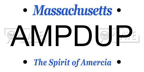 AMPDUP Massachusetts License Plate