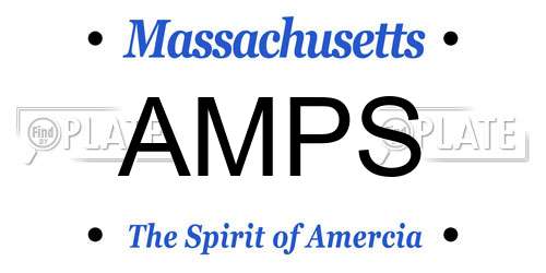 AMPS Massachusetts License Plate