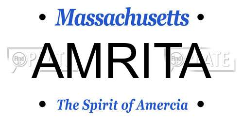 AMRITA Massachusetts License Plate