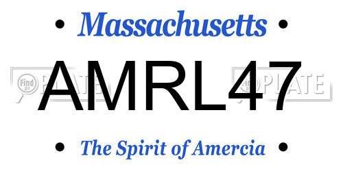 AMRL47 Massachusetts License Plate