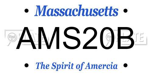 AMS20B Massachusetts License Plate